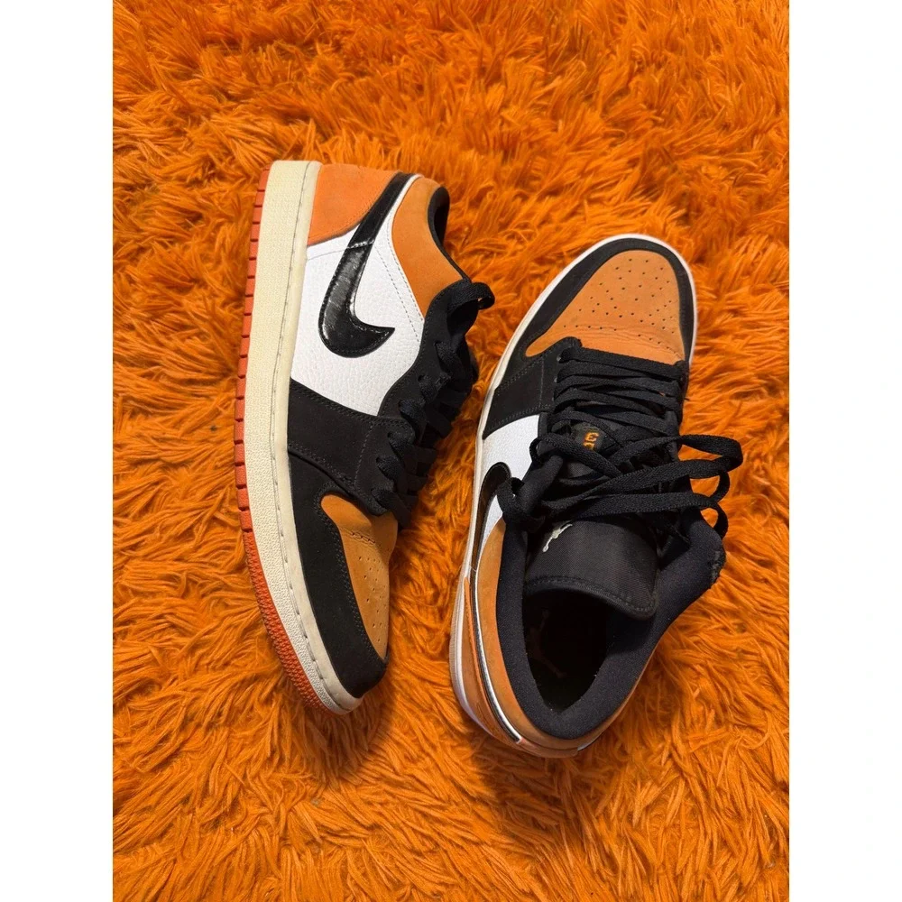 Nike Air Jordan 1 Low Shattered Backboard Starfish Orange Black 553558-128 10.5